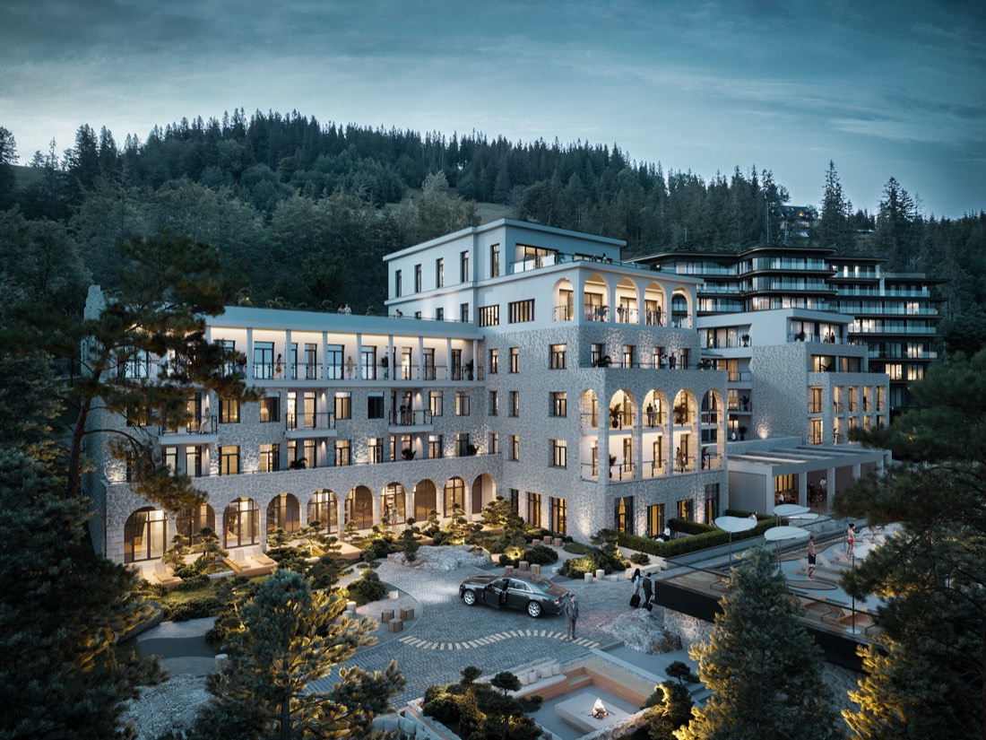 Luksusowy hotel górski - elewacja